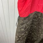Anthropologie  Moulinette Soeurs Silk Imprint Sleeveless Dress Coral Olive Size 4 Photo 5