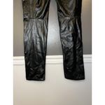 Black Faux Leather Cargo Pants Womens Medium Straight Leg Zip Pockets Utility Photo 6