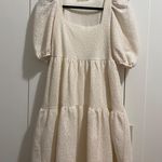 Mango Womens Stuart Puff Sleeve Dress Cheetah Print Ivory Size 4 Photo 0