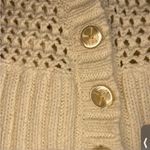 Free People  Ivory Chunky Knit Hooded Cropped Cardigan Sweater Photo 1