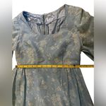Handmade VTG 60s Blue/White Raised Design Women’s Lantern Sleeve Empire Waist XS Photo 9