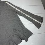 ZARA Woman Black White Scoop Neck Gingham Peplum Blouse Size Medium Photo 4