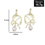 Girl with a Pearl Earring Inspired Gold Drop Earrings | Real Pearl‎ Artistic Photo 4