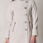 prAna  Martina Water Repellent Long Trench Jacket in Cream Size M Photo 0