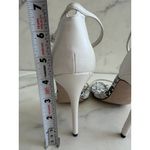 Shoedazzle Teina White Ankle Strap Sandals Heels Size 7.5 Photo 7