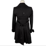 ZARA Double Breasted Pleated Trench Coat Jacket Dark Brown Size Small Office Job Photo 9