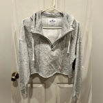 Hollister ‎ Cropped 1/4 Zip-Up Hoodie size Large Photo 3