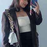 White Structured shoulder purse Handle Photo 6