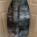 simply styled by Sears silver/gray jacquard pleated polyester midi skirt Size S Photo 2