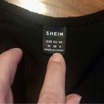 SheIn  Women’s Black Cap Sleeve Blouse with V-neck and Floral Design Size 6 (M) Photo 6