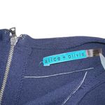 Alice + Olivia  Bolton Sleeveless Navy Stripe Fit And Flare Dress MEDIUM Photo 4