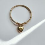 Gold bangle non tarnish with heart charm Photo 1