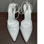 QIY Women's Size 10 White Pointed Closed Toe Ankle Strap Stiletto Heels 4" Photo 1