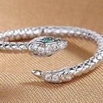 925 Silver Plated Adjustable Snake Ring for Women Photo 1