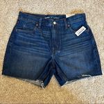 Old Navy  High Waisted Slouchy Straight Cut-Off Dark Wash Jean Shorts Size 10 Photo 6