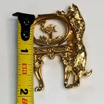 Vintage 1928 Cat And Fish Bowl Kitty Brooch Broken No Lucite or Pin 2" Gold Photo 2