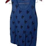 Skull Cashmere  blue asymmetrical tank blouse 100% linen sz XS Photo 0