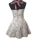 LACEMADE Rose Cupid Dress Cottagecore Gingham Floral Halter Mini S White Photo 8