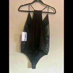 Bailey 44 Adi Bodysuit Size L Faux Leather/lace  Stretch Black Camisole MSRP$188 Photo 6