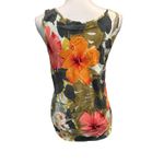Jams World  Hibiscus Palm Sleeveless Tank Top Women's‎ Medium Floral Tropical Photo 1