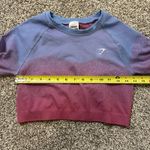 Gymshark periwinkle blue & pink ombre crop long sleeve athletic top size M Photo 5