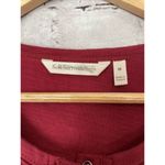 Soft Surroundings  Dark Red Long Sleeve‎ Tunic Women’s Shirt Embellished M Photo 3