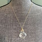 Boutique Glass Crystal Pendant Necklace on Golden Chain Fairytale Feminine Statement NWT Photo 0