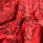 70’s Vintage Handmade Red Print Embroidered Housedress Short Sleeve Size M Photo 5