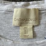 Cynthia Rowley Blue Stars Embroidered Crew Neck White Tee SMALL Americana Photo 2