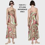 Mango MNG Satin Midi Dress Women’s Size 4 Asymmetrical Wave Italian Fabric NWT Photo 2