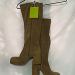 Gianni Bini NWT Brown LEATHER Suede 4” Heeled 1.5”PLATFORM Boots SIDE ZIP WO 10 Photo 4