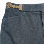 Lauren Ralph Lauren Dark Wash Denim Skirt Leather Buckle Pockets Size 16 Blue Photo 1