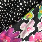 NWOT 4SIENNA Floral Micro Dot MIDI Skirt Small Black Photo 9