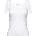 Nation Ltd Gigi White Rib Sleeveless Bow Tie-Strap Cami Camisole Tank Blouse Top Photo 9