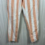 Faherty Womens Pants Small Cotton Topanga Clementine Serape Raw Hem Stripe Gauzy Photo 4
