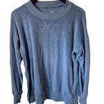 Aerie  Cozy Good Vibes Oversized Crewneck Sweatshirt w/split sides, Blue size XS Photo 0
