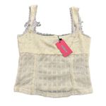 Edikted Corset Top Women’s Size S Ivory Lace Bustier Camisole Tank Blouse NWT Photo 1