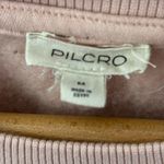 Pilcro Mixed Rib Sweatshirt Size Medium. Neutral Pink, Casual, School Boho Pink Photo 3