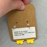 Handmade Yellow and Pink Flower Earrings Photo 1