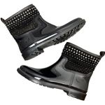Michael Kors Womens Dani Rain Boots 11 Black Ankle Rhinestone Embellish Pull On Photo 4