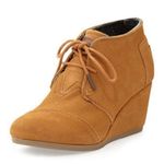 Toms suede desert wedge Booties in chestnut size 8.5 Photo 0