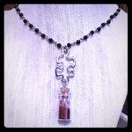 Puzzle Piece Red Glitter Wish Necklace Photo 1