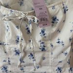 Wild Fable Women’s White and Blue Floral Cropped Blouse Size XXS NWT Photo 2