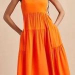 NWT La Ligne Vanessa Silk Scoop neck Open Back Midi Maxi Dress Orange S Photo 0
