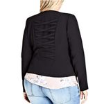 City Chic Classic Black Blazer 14 Criss Cross Detail Photo 1