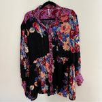Free People  Button Tunic Dress "Brunch a Bunch" Mixed Media Floral Photo 2