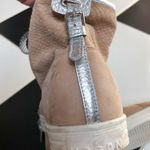 Hogan High Top Sneakers Rebel Tan Suede Snakeskin Polka Dot Laces Neutral 37.5 Size 7.5 Photo 3