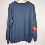 Aviator Nation Rare 7-Stripe Bolt Crew XL Gray Pink Bolt Rainbow Sleeve USA 70s Photo 2