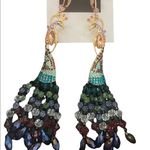Betsey Johnson  peacock chandelier earrings NWT Photo 0