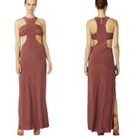 MISA Los Angeles Lyra Cut Out Jersey Knit Maxi Dress Cocoa Brown Size S NWT Photo 1